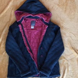 Quilt jacket blue red medium horny toad